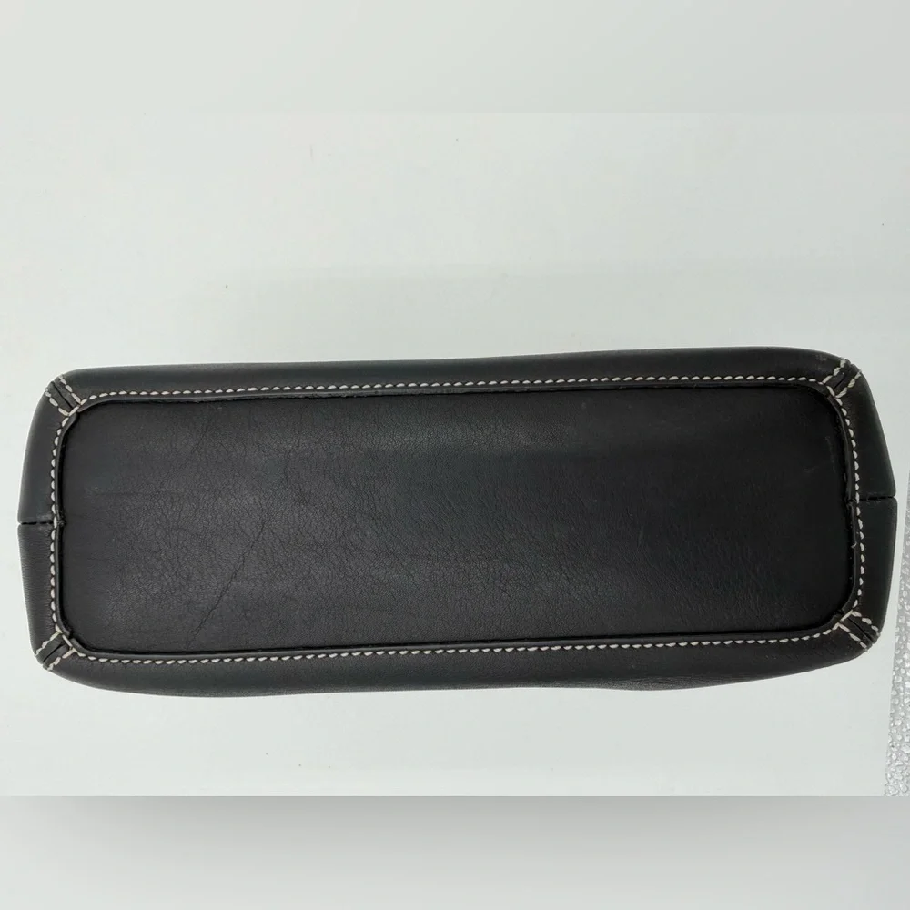 Coach Black Leather Cosmetic Case w Hangtag Embossed Logo EUC